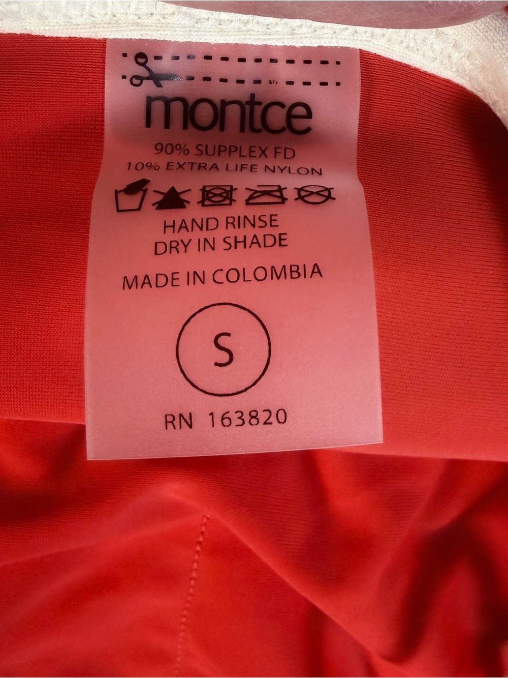 Montce Cherry Cream Jacelyn One Piece Swimsuit Women’s Size S Red-Orange Hi-Cut - Picture 5 of 6